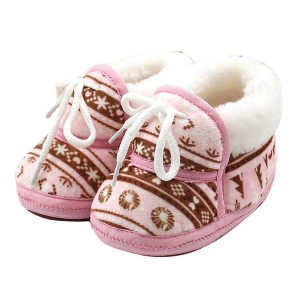 Infant Fleece Rubber Grip Bottom Slippers Moccasins Arctic Animals - Picture 5 of 7
